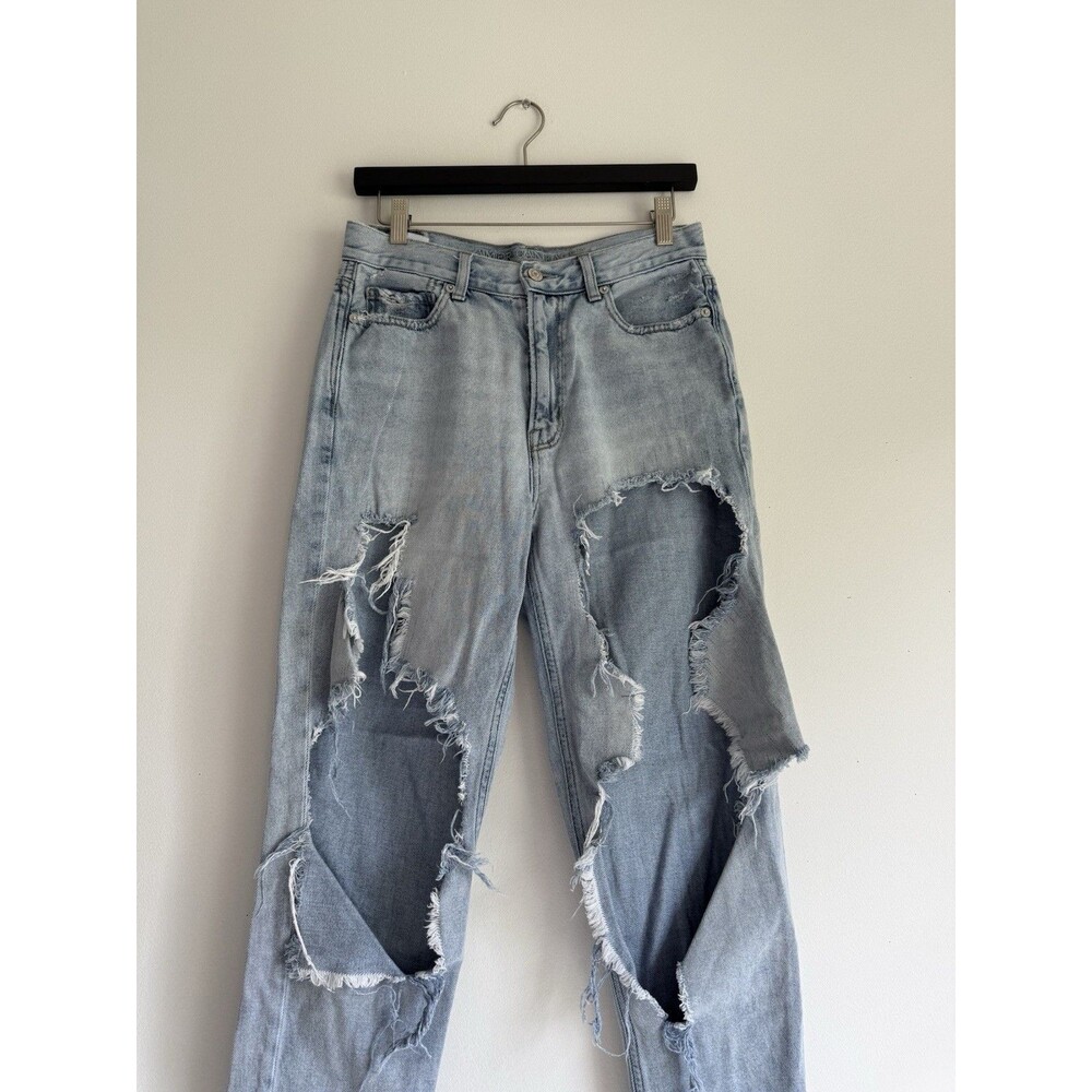 American Eagle Ripped Jeans Women’s Size 6 Regular Light Wash Distressed 100% Co